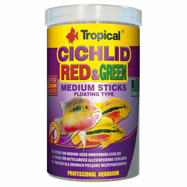 Tropical Cichlid Red&Green Medium Sticks 1L