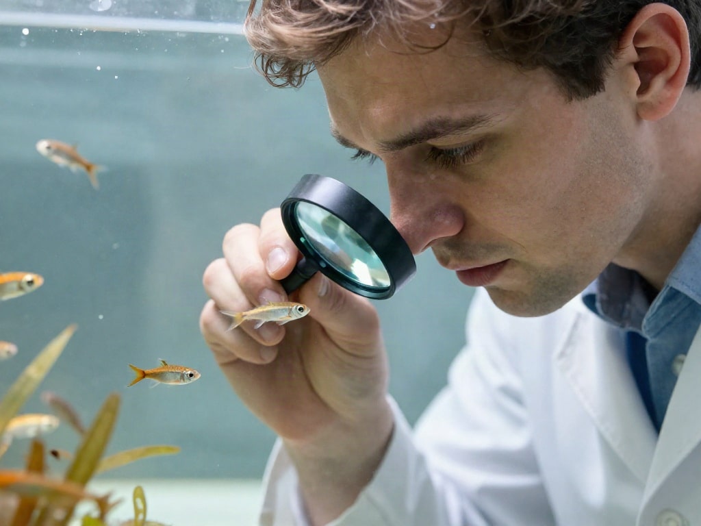 Jungfische füttern